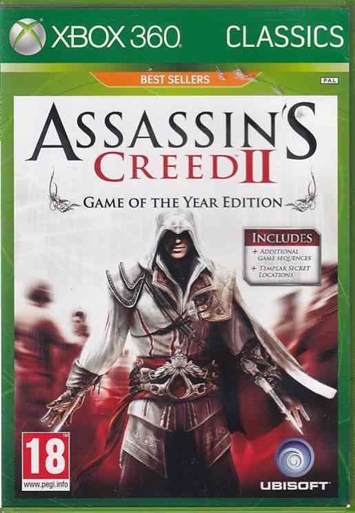 Assassins Creed 2 Game Of The Year Edition - XBOX Classics - XBOX 360 (B Grade) (Genbrug)